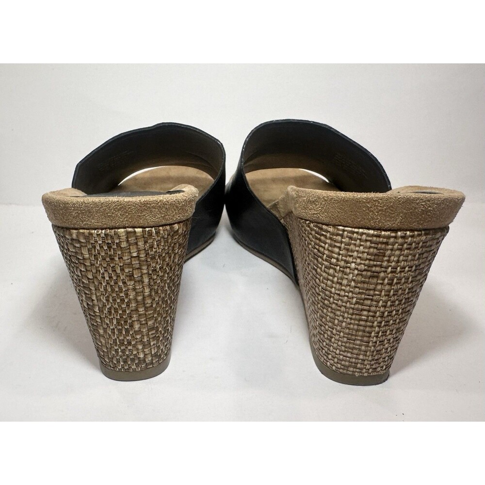 Style & Co Black Slide Wedge Sandals Women’s 7.5m Espadrille Look View 3